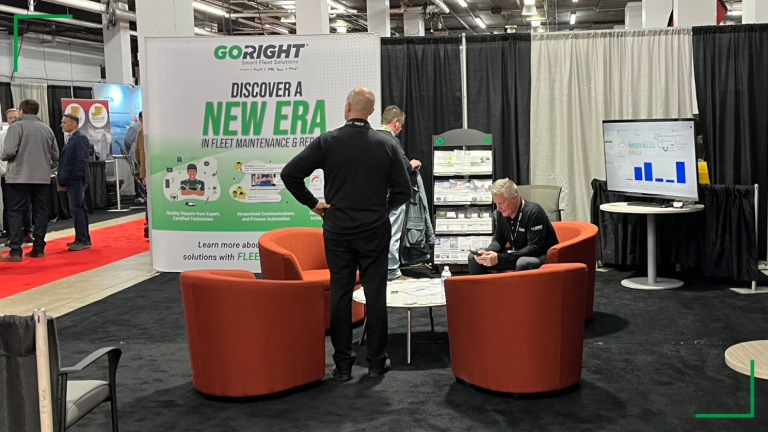 Sales representatives at the GoRight booth at the Atlantic Truck show 2025 conference